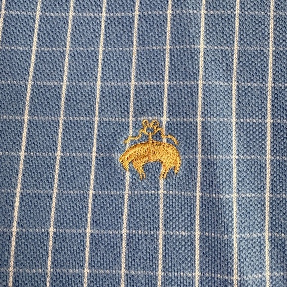 Brooks Brothers Golden Fleece Mens XL Blue Gingham Polo Shirt Golf Casual VTG - Picture 4 of 10